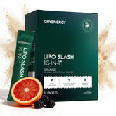 OxyEnergy LIPO Slash orange flavor packet ready for daily use and support