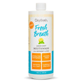 Oxyfresh Lemon Mint bottle showing a gentle, alcohol-free mouthwash for all-day freshness.