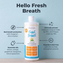 Oxyfresh Lemon Mint pour demonstrates easy dosing for effective swish.