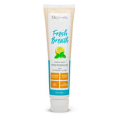 Oxyfresh lemon mint toothpaste tube closeup highlighting long-lasting freshness