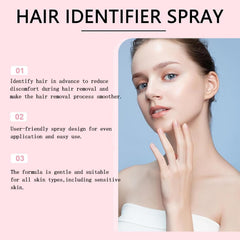 OYB Hair Identifier Spray bottle being used with clear application instructions