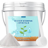 Oycevila 5LB water-storing crystals in a bottle with a spoon for measured hydration.