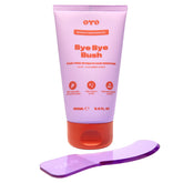 OYO Bye Bye Bush bottle and pump, showing easy application for sensitive skin.