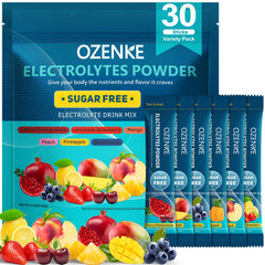 OZENKE electrolyte packets 30 sticks front view ideal for on-the-go hydration