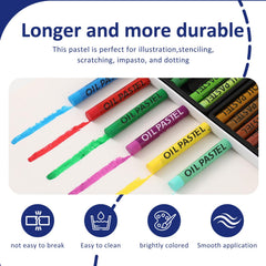 PABLUE Oil Pastels great for layering to build rich color depth on canvas, wood, glass.
