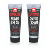 Pacific Shaving Company caffeinated shaving cream jar closeup showing energizing formula.