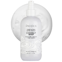 Pacifica Coconut Whip Cleanser bottle for gentle cleansing.