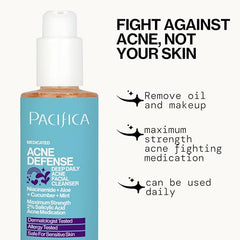 Pacifica Acne Defense foaming lather demonstrating rich cleansing action.