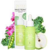 Pacifica Kale Yeah! Redness Rehab Serum bottle on vanity, balancing redness and pores.