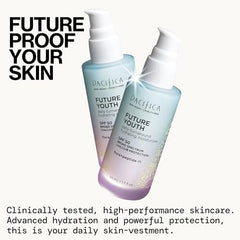 Pacifica SPF50 sunscreen dispenser applied on skin for broad protection