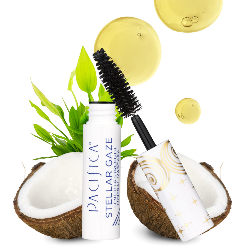 Pacifica Stellar Gaze mini mascara packaging shown as a travel-friendly tube.