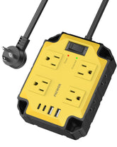 PAEWOK 8-outlet power strip with magnetic mount for easy workshop mounting.