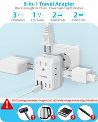 PAEWOK detachable plugs Type G C M D for versatile regional use.