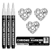 Pagather chrome markers close-up showing silver mirror finish for metal detailing.