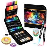 Pagather 48 colors acrylic markers dual-tip for versatile color options across surfaces.