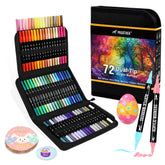 Pagather 72-color acrylic markers dual-tip close-up showing detail precision
