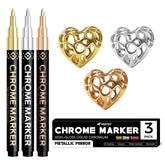 Pagather chrome pens gold show reflective mirror finish for metal and plastic projects.