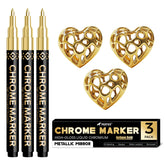 Pagather gold chrome marker pen with mirror finish for metal and plastic detailing