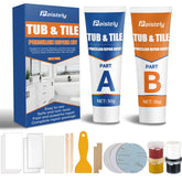 Paistely porcelain repair kit on tub surface delivering a high gloss finish.