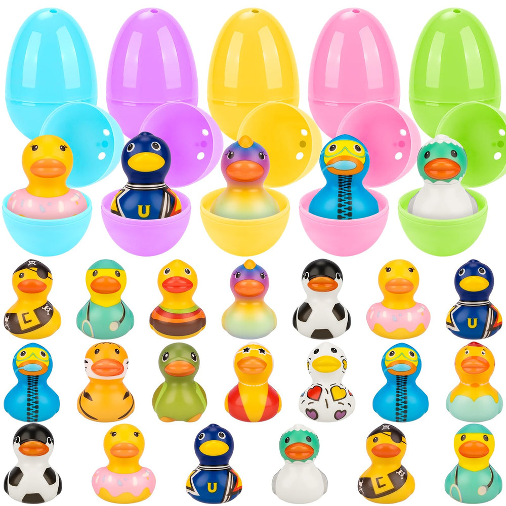 PAKSPAK Easter eggs with duck squishy toys inside for fun egg hunts