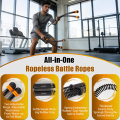 Paleclouds portable battle rope with storage bag ideal for home, gym, and travel.