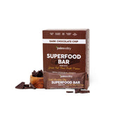Paleovalley Superfood Bars dark chocolate chip pack front, convenient gluten-free snack.