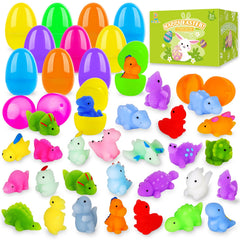 PaLeyFer 24-pack prefilled Easter eggs with colorful squishy dinosaur toys for kids' play and gifting