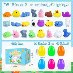 PaLeyFer squishy animal toys inside colorful eggs for playful, sensory fun.