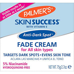 Palmer's Skin Success packaging shows a fade cream suitable for all skin types.