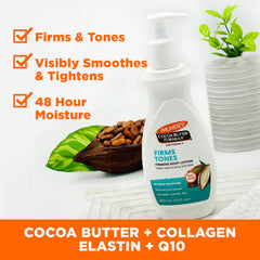 Palmer's Cocoa Butter Firming Pump shows easy dispensing for controlled use.
