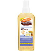 Palmer's cocoa butter Tahitian vanilla oil bottle pour for hydration and shine.