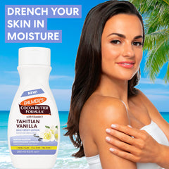 Palmer's Tahitian Vanilla lotion pump close-up showing rich texture and smooth application