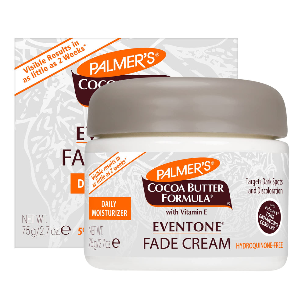 Palmer's Eventone Fade Cream 2.7-ounce tube targets dark spots with moisturizing cocoa butter.