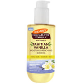 Palmer's Cocoa Butter Tahitian Vanilla Body Oil bottle pour for smooth, quick hydration.