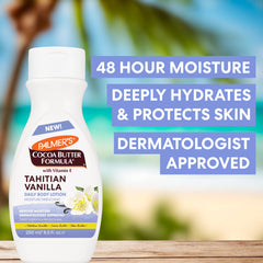 Palmer's vanilla lotion being applied to forearm for moisturizing routine