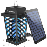 PALONE Solar Bug Zapper outdoors with hanging hook for easy placement against pests