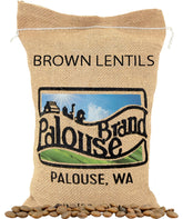 Palouse Brand brown lentils in a 5 lb bag, ideal for pantry staples and quick meals.