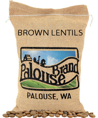 Palouse Brand brown lentils in a 5 lb bag, ideal for pantry staples and quick meals.