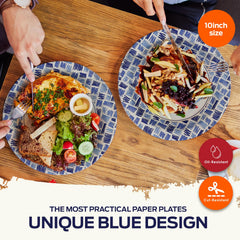 PAMI 9-inch blue plate with sturdy, oil-resistant surface