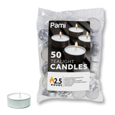 PAMI unscented tea lights in white, compact 1-inch candles for votive holders.