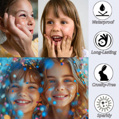 Paminify Rainbow White Glitter Stick creates bold body designs for festivals and costumes.