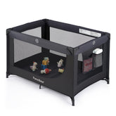 Pamo Babe folded pack and play ready for travel and storage