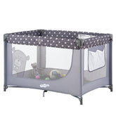 Pamo Babe Compact Pack and Play folded for easy travel and storage.