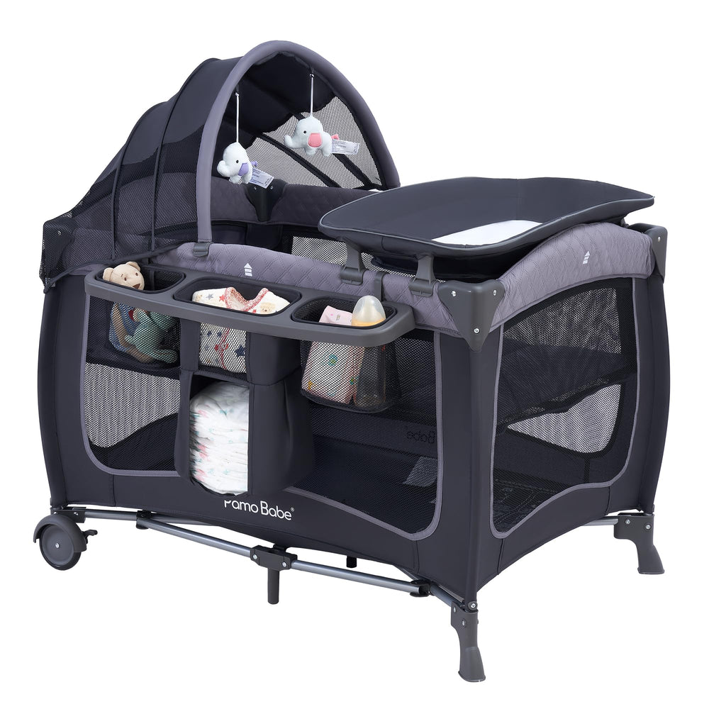 Pamo Babe baby playard canopy shields baby's eyes from bright light during naps