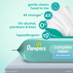 Pampers Baby-Clean Wipes are hypoallergenic and gentle on delicate skin.