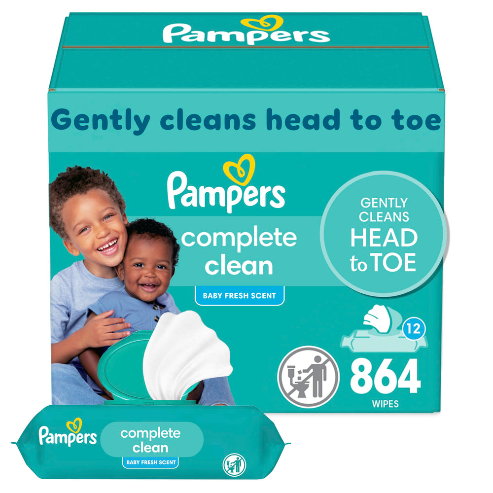 Pampers Baby-Clean Wipes show strong cleaning for messes on the go.