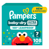 Pampers Baby-Dry Size 7 packaging highlights trusted diaper design for overnight use