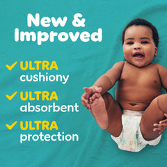 Pampers Baby-Dry Size 7 diaper showing the wetness indicator