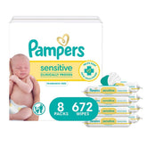 Pampers Sensitive wipes water-based formula for gentle cleaning