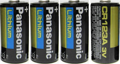 Long-lasting power for cameras and flash units with Panasonic CR123A batteries.